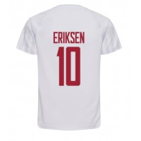 Fotballdrakt Herre Danmark Christian Eriksen #10 Bortedrakt VM 2022 Kortermet